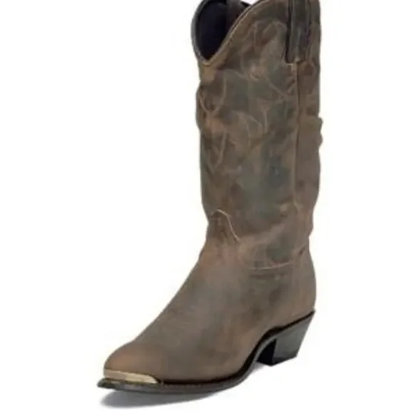 Durango Women's Shoes Tan 11" Slouch Boots Leather Cowgirl RD542 Size 7